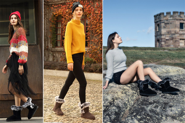 Furry ugg top style boots