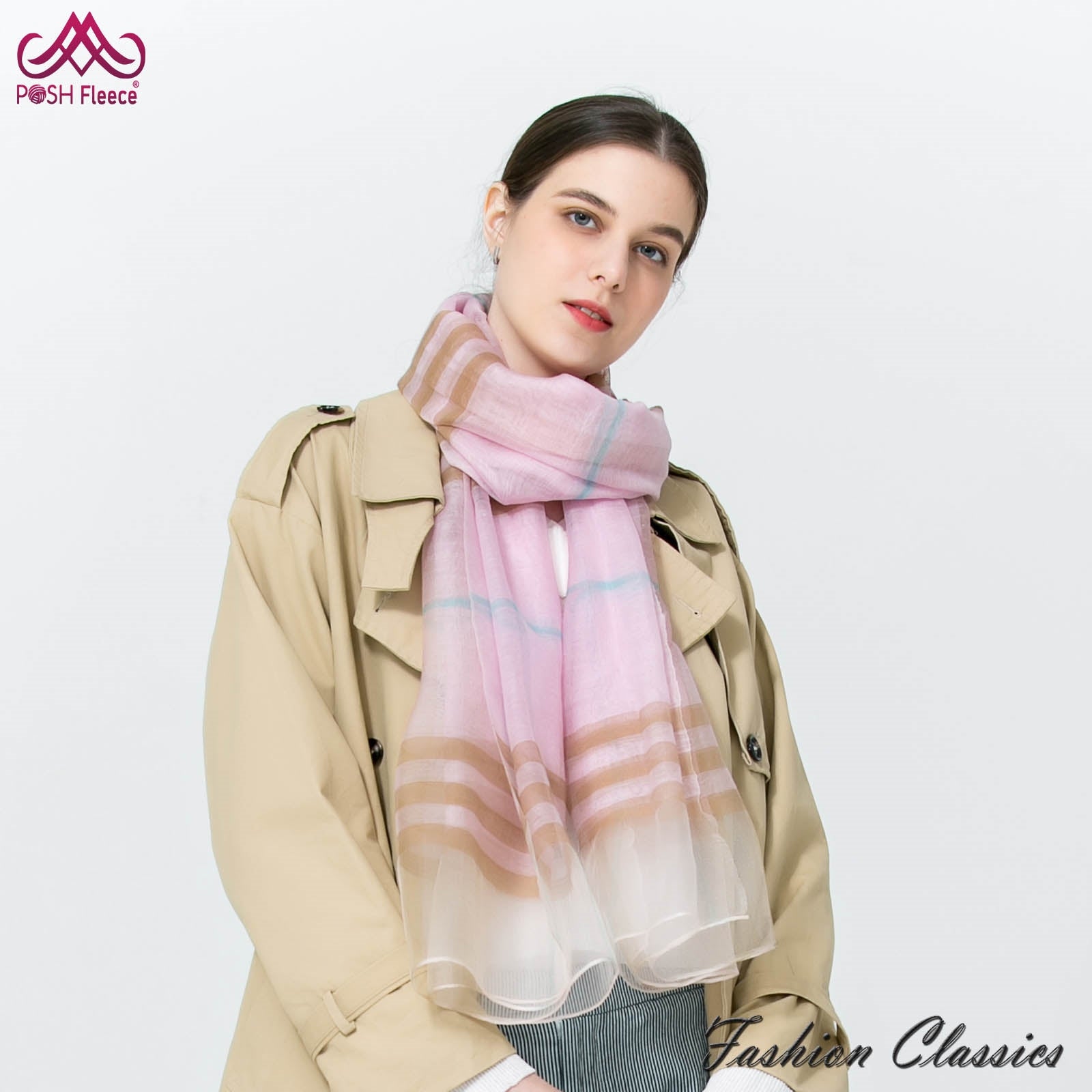 Posh Fleece Fashion Silk Wool Blended Shawl SDS107