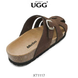 MUBO UGG MEN'S Brown Colour Sandals With Soft Cork Wood Sole Platform slippers XT1117 - UGGFace