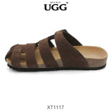 MUBO UGG MEN'S Brown Colour Sandals With Soft Cork Wood Sole Platform slippers XT1117 - UGGFace