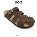 MUBO UGG MEN'S Brown Colour Sandals With Soft Cork Wood Sole Platform slippers XT1117 - UGGFace