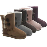 MACARTHUR WOMEN'S Premium Sheepskin Classic 2 Buttons Short UGG Boots #MA3324 - UGGFace