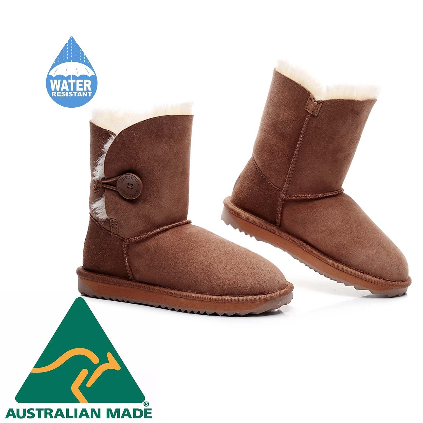 MUBO UGG Women Button Classic UGG BOOTS Chestnut