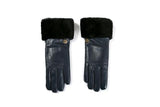SL111 - LEATHTER UPPER Genuine Shearling Sheepskin GLOVE(NAPPA NAVY) - UGGFace